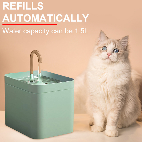 Cat Water Fountain Elektrisk Mute Drikkeskål til kæledyr Automatisk green 16*11.5*12.5cm
