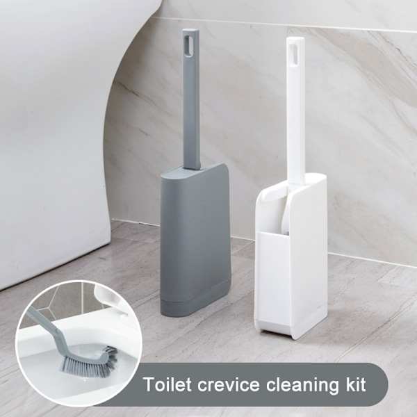 Gummi væghængt toiletbørste rengøring af badeværelsestilbehør gray 12*5.2*35.5cm