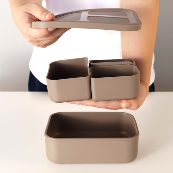 Irrotettava lounaskulho Kannettava Bento Box Set brown 18*13*5.8cm