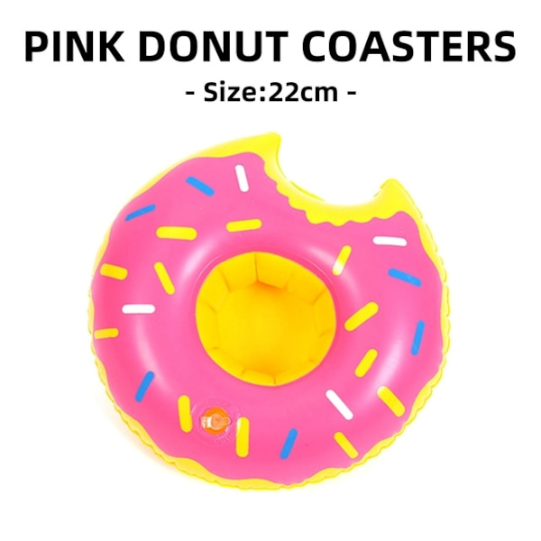 Vand Coasters Flydende oppustelig kopholder Svømmebassin Drikke Float Legetøj pink donut