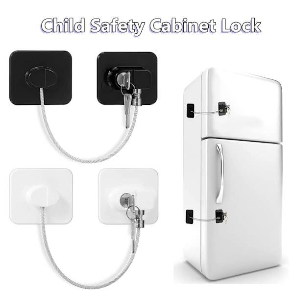Skabslås Køleskabslås white Key Lock