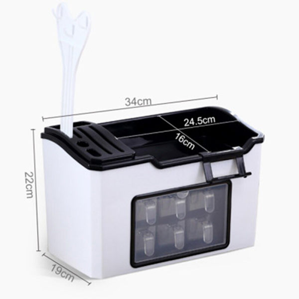 Køkken Spice Box Kombinationsholder Multifunktionsstativ white 34x21x16.5cm
