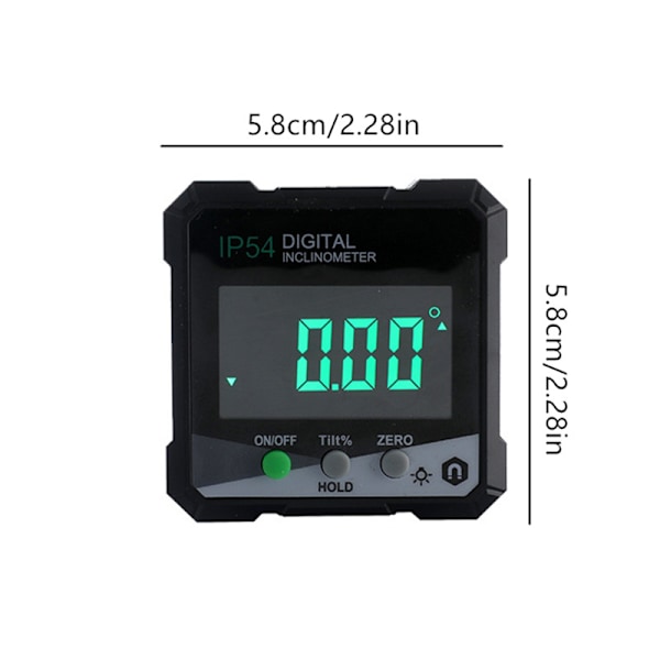 Grad Digital Inclinometer elektronisk niveau green 5.8*5.8cm