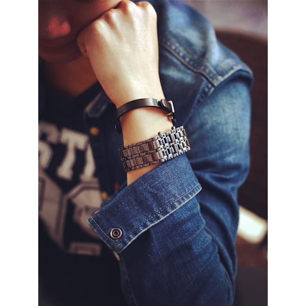 Version LED Lava Armbåndsur Par Version Chain Watch silver+blue 12.5*25*210mm