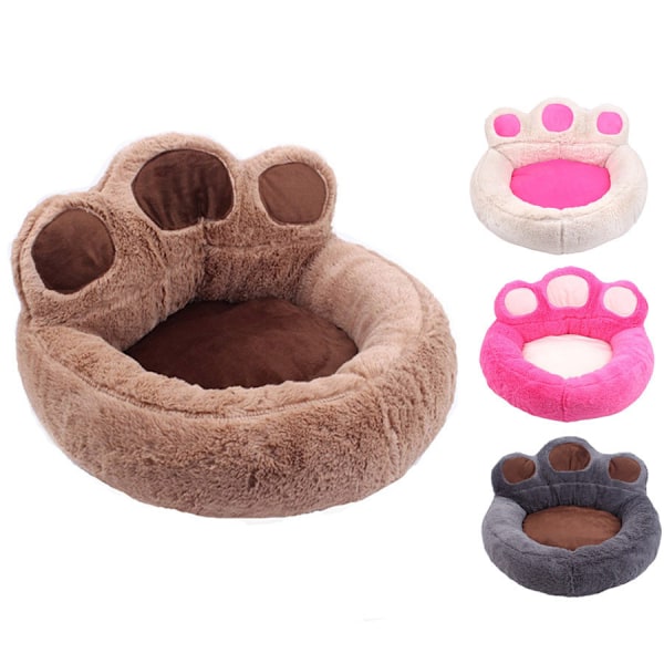 Fløjlssofa Varm seng Vinterbjørnepoteform Rund Pet Nest pink medium