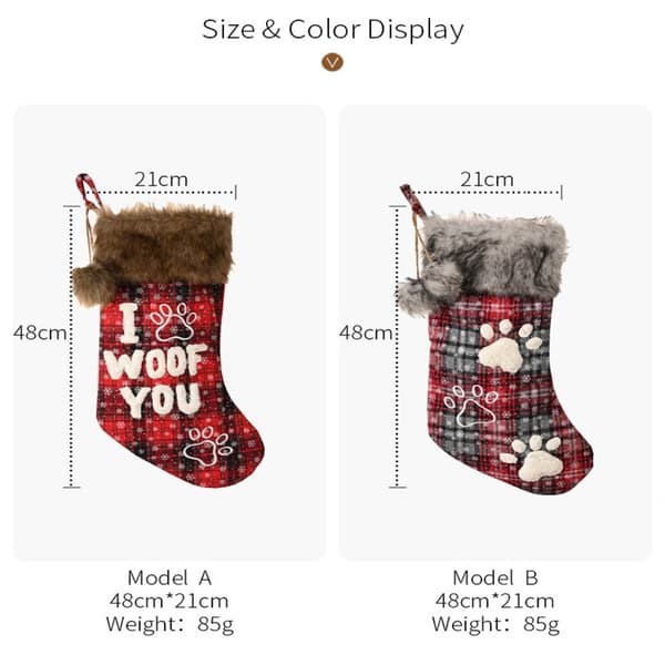 Julstrumpor Navidad Gnomes Sock Present Barn Godispåse alphabet 48*21cm