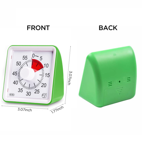 60 minutter Analog Visual Timer Tidsstyringsværktøj green 78*78*48mm