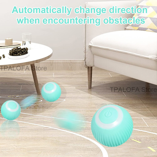 Elektrisk Cat Ball Automatisk Rolling Ball Cat Interactive Toys blue ball 43mm(diameter)