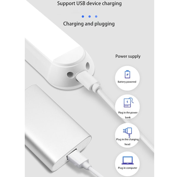LED Sminkspegel Light Dimning USB Uppladdningsbar magnetisk vägglampa 34cm remote control