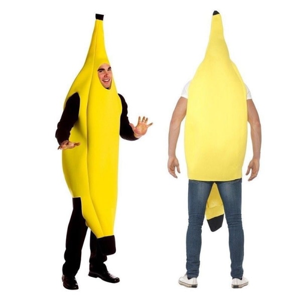 Vuxen unisex rolig banankostym gul kostym 1pc