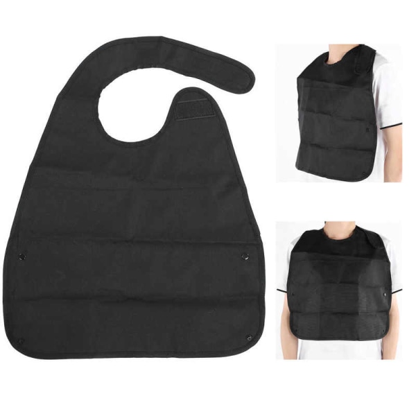 Vuxenhaklappar Vattentätt Mjukt Förkläde Vuxen Poly Haklappar Långt klädskydd för äldre Patient Hälsovårdsverktyg Svart black 2pcs