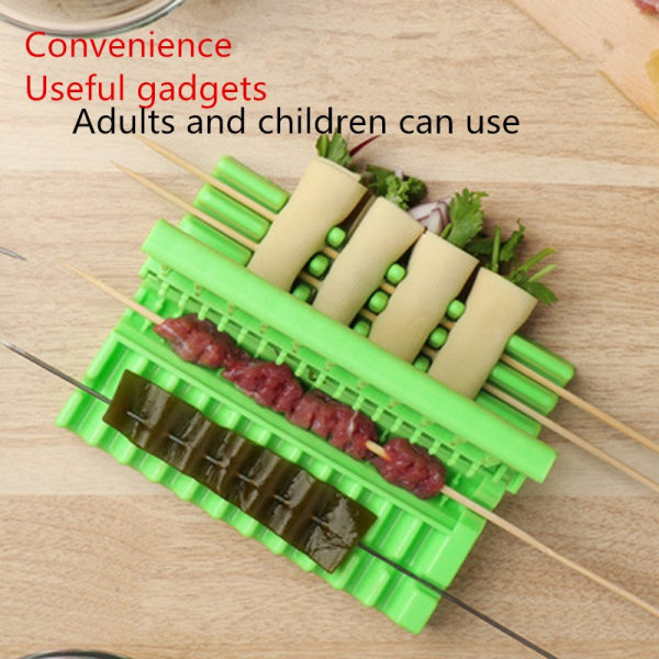 Skewers Kebab Maker Grill Stringer Box Machine BBQ Gadget green 17.3*11.5*2.5cm