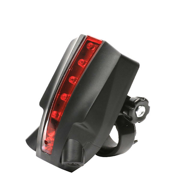 Laser og LED baglygte til cykelbaglygte Sikkerhedsadvarselslampe red+black 8.6x3.1x4 .9cm