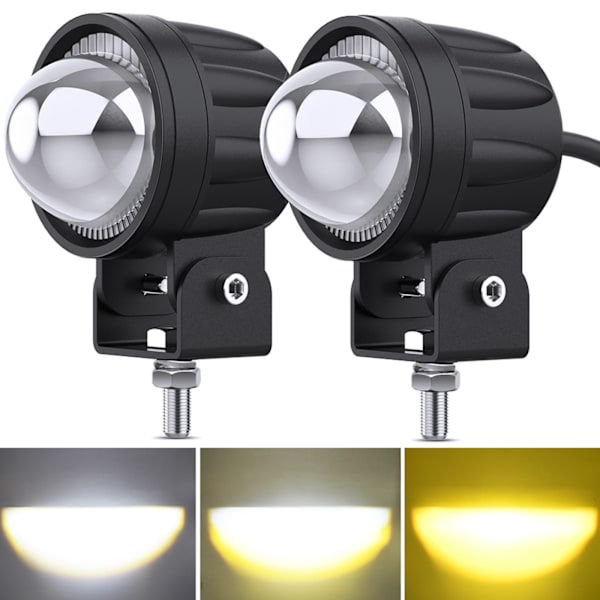 2st Motorcykel Led Pod 60W 6000K Körljus Super Spotlight Offroad Dimljus Extraljus Arbejdslys til SUV