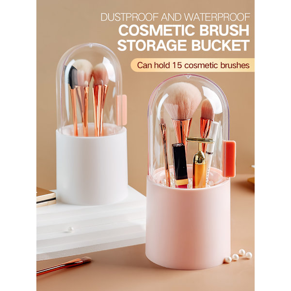 Lady's kosmetiske make-up børste opbevaringsboks white 22.5*10.5cm