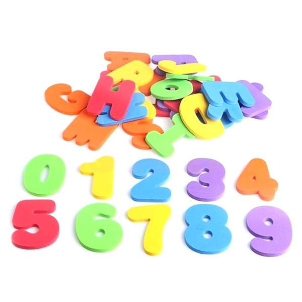 36 stk/sæt alfanumeriske bogstaver badelegetøj colorful 36pcs
