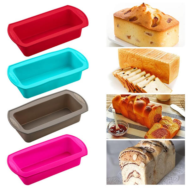 Rektangulært Silikone Bage Candy Brød Bageværktøj DIY Køkkenudstyr Kage Bagegrej Pan Red