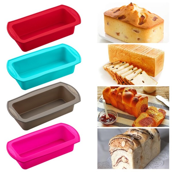 Suorakaiteen muotoinen silikoni leivonta karkkia leivän leivontatyökalu tee-se-itse keittiötarvikkeet kakkuleivonnainen pannu Red