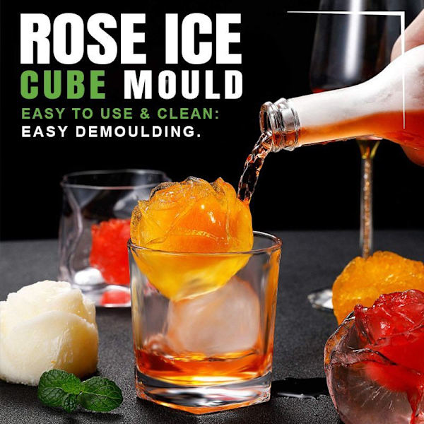 3D Silikone Rose Shape Ice Cube Maker Genanvendelig gray 14*14*7cm