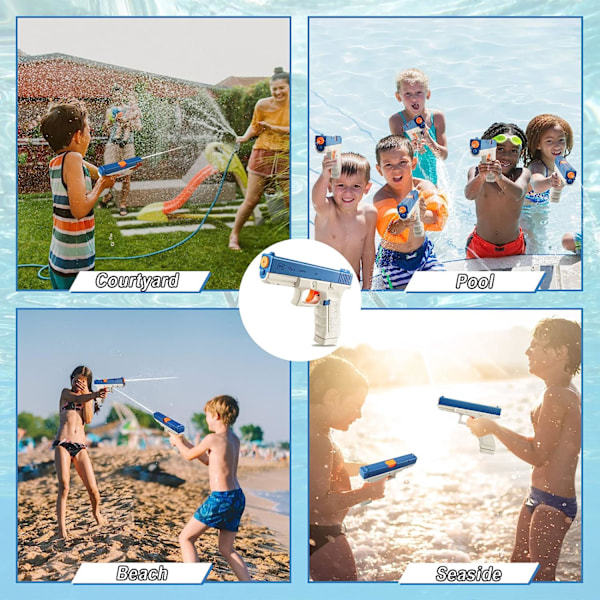 Automatisk reboring vandspray Sprøjt Legetøj Water Blaster Ideel sommer swimmingpool Strand udendørs blueB