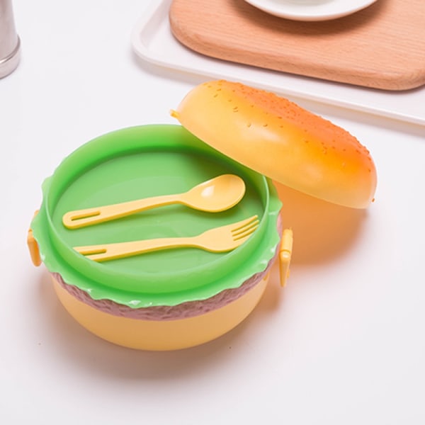 Hamburger Double Tier Lunchbox Burger Box Bento Lunchbox rectangle 10.2*12*16.5cm
