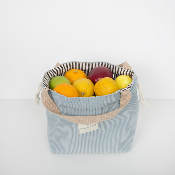 Kiristysnyörillä vakosametti kannettava lounaslaatikko blue 19*14*20cm
