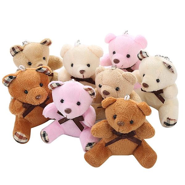 Plyschbjörn fluga Teddy Bear Plysch nallebjörn docka hänge pink lattice