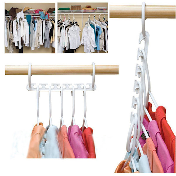 Bøjle - Tøjbøjle - Tilslutningskrog - Organizer Sølv white 10pcs