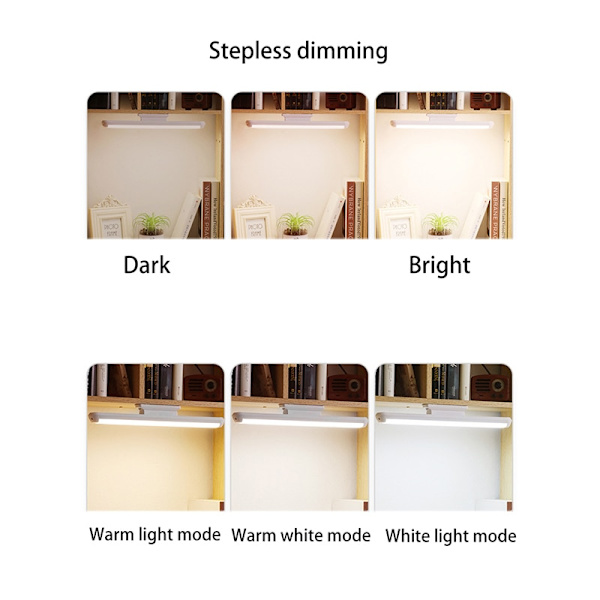LED Sminkspegel Light Dimning USB Uppladdningsbar magnetisk vägglampa 34cm remote control