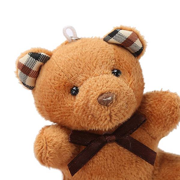 Plyschbjörn fluga Teddy Bear Plysch nallebjörn docka hänge beige lattice
