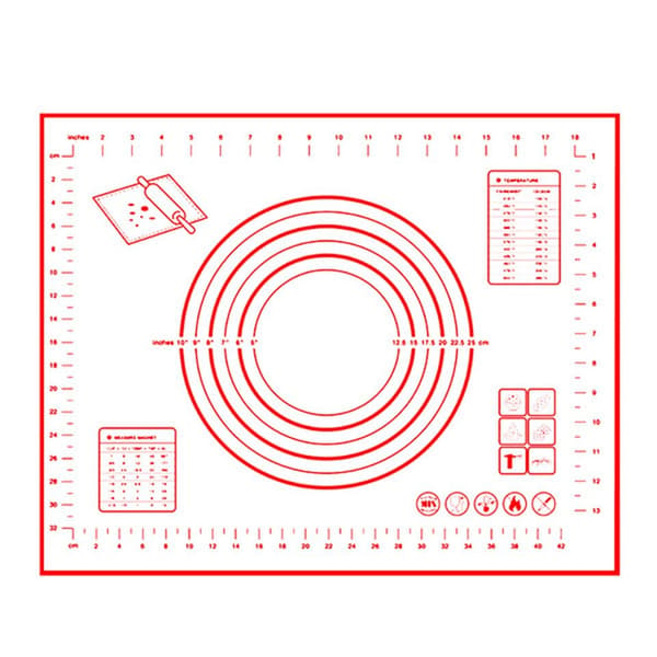 Bakning Cookie Bakverk Pizza Kavel Bakning Bakelse Mat Set red Silicone pad