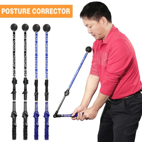 Golf Swing Training Aid Stick Houding Corrector Swing Trainer blue 1pc