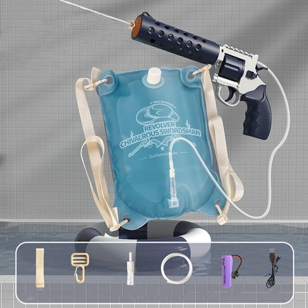 Elektrisk revolver Vattenleksak Barnleksak sommarstänkvattenmaskin Barnleksak blue