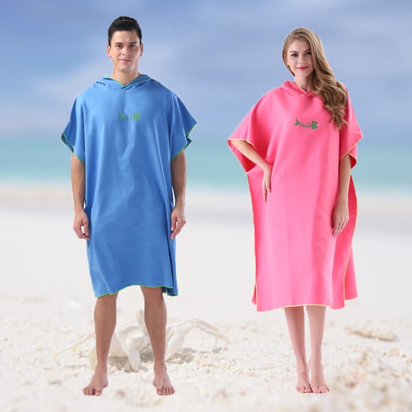 Quick Dry Robe Microfiber Strandtæppe Badehåndklæde sky blue 90*110cm