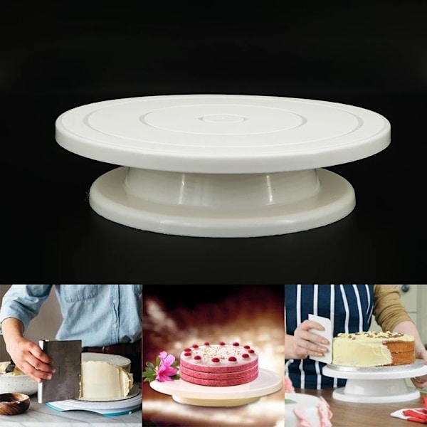 Køkken Kagebord Roterende DIY Form Bageværktøj white 28*23.5*7cm