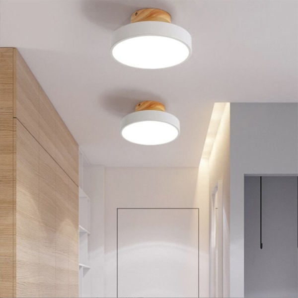 Pohjoismainen pyöreä led-kattolamppu Puunsyinen valo kattovalaisin kodin makuuhuoneen valaistus keittiön käytävään kodin sisustukseen gray