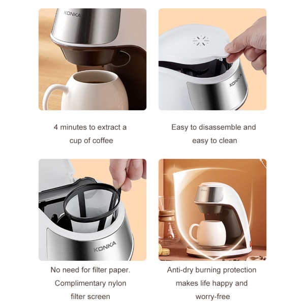 0,3L bärbar kaffebryggare för hemmakontor 300ML