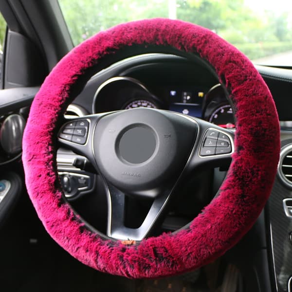 Vinter Super Soft Plysch Bil Cover Universal red 38cm(diameter)