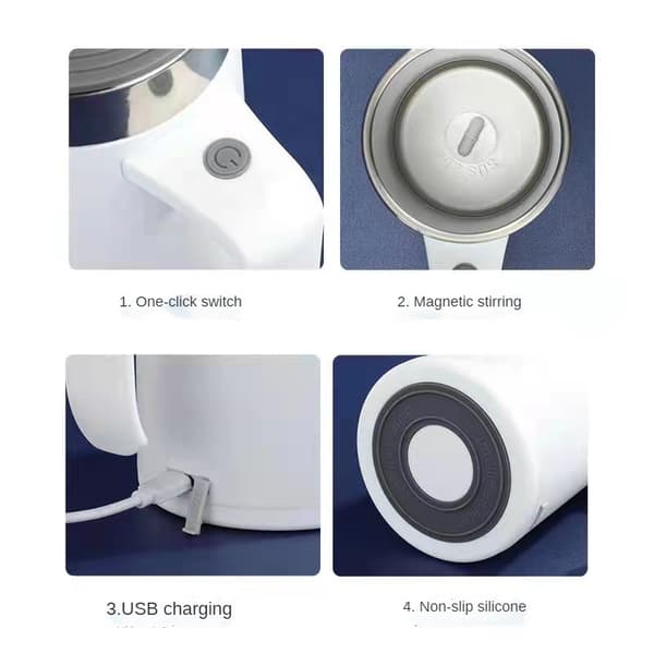 Creative 304 rostfritt stål Smart Coffee Milk Rir Cup white 450ml