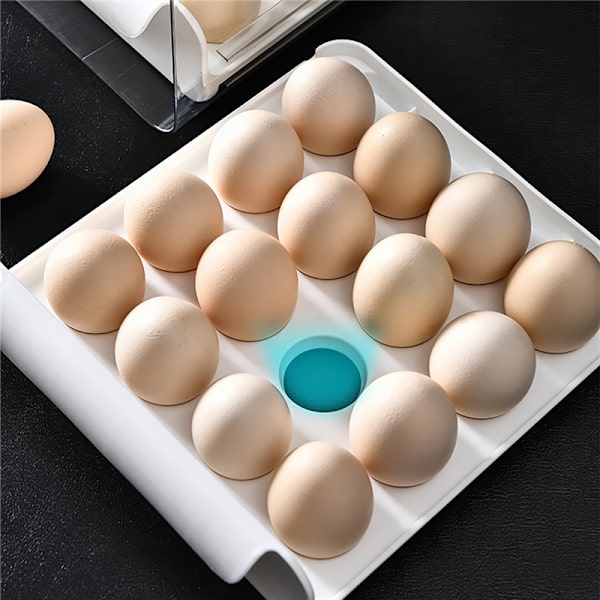 32 Grid Egg Skuffe Køleskab Transparent opbevaringsstativ Orange