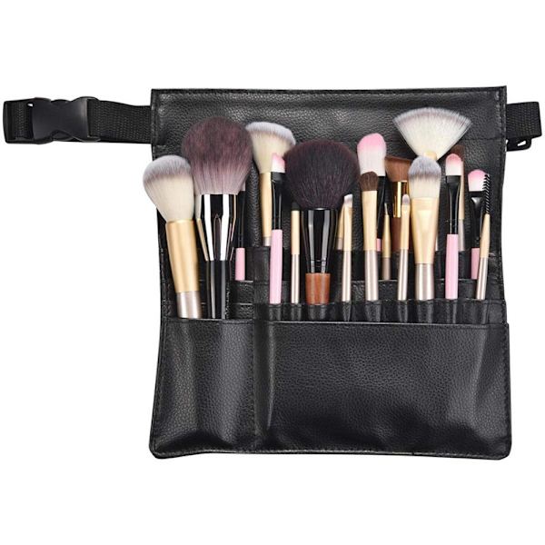 Makeup Børster Holder Rejse Læder Kosmetisk Forklæde Taske black 25*26cm