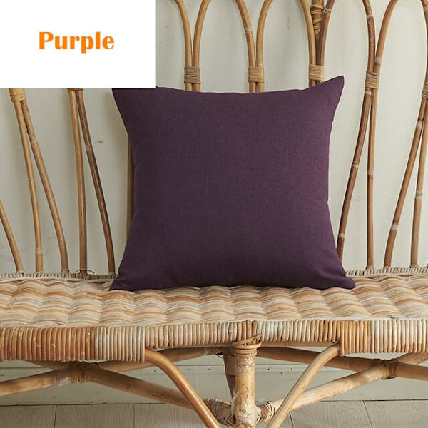 Solid vandtæt pudebetræk Enkel ren farve farvet polyester pudebetræk Vandtæt dekorativ pudebetræk til sofa Purple 45X45CM