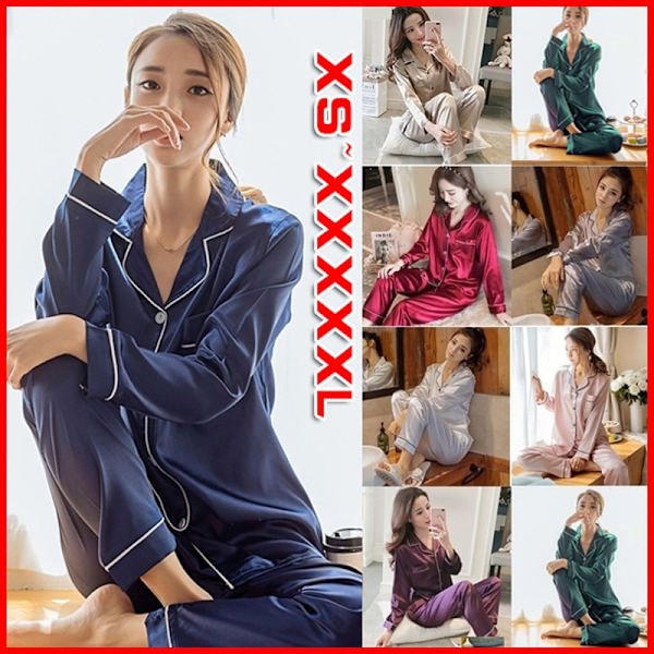 Plus Size Cardigan langærmet ensfarvet hjemmepyjamas red XXXL