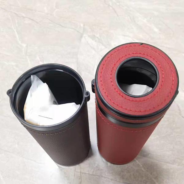 Cylinder Car Tissue Box Bärbar Allmän Auto Runt Pappersrör red 7.24 x 2.95 x 2.87cm