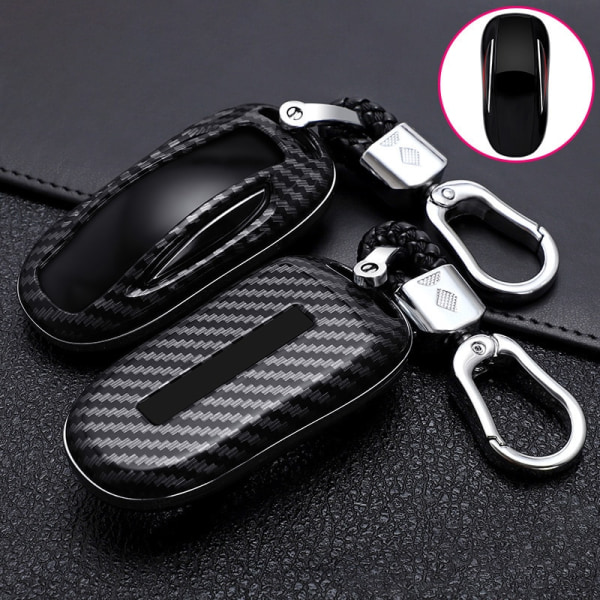 Ny ABS Carbon Fibe Car Remote Key Fuld Cover Case Shell Til Tesla Model 3 Model S Model X Car Smart Key Tilbehør Holder Fob black for model s model 3