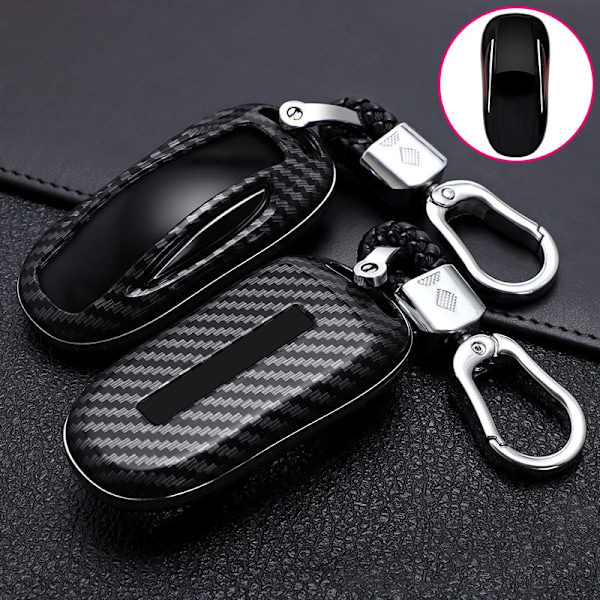 Ny ABS Carbon Fibe Car Remote Key Fuld Cover Case Shell Til Tesla Model 3 Model S Model X Car Smart Key Tilbehør Holder Fob carbon black for model s model 3