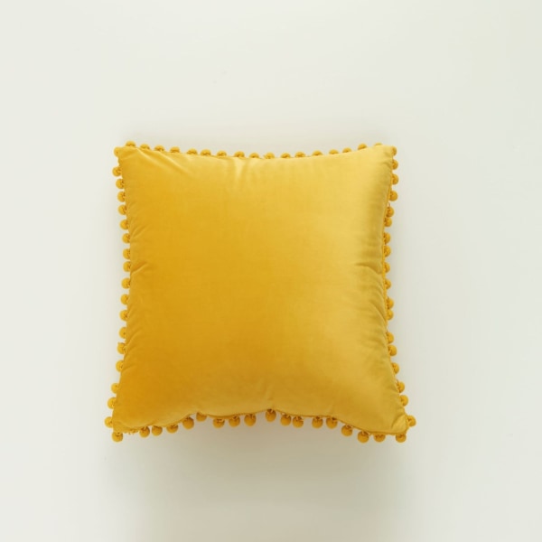 Pudebetræk Pompoms Kanter Ultra Soft Velvet Pudebetræk Sofa Sofa Lændepudebetræk Rose red 30X50CM