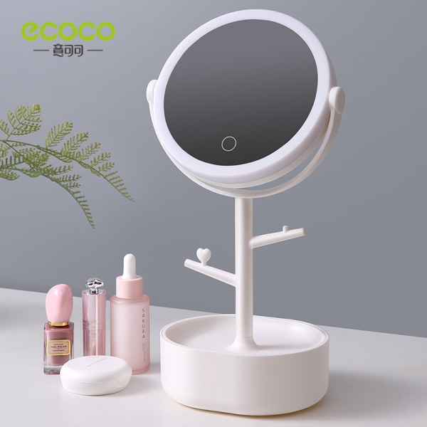 LED makeup spejl med lys kosmetik opbevaring lys spejl white 175*355mm