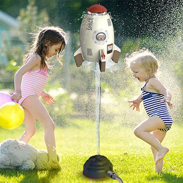 Rocket Launcher Legetøj Udendørs Rocket Vandtryk Lift Sprinkler Legetøj Sjov Interaktion i haven Plæne Vandspray Legetøj til børn Red with 3m pipe