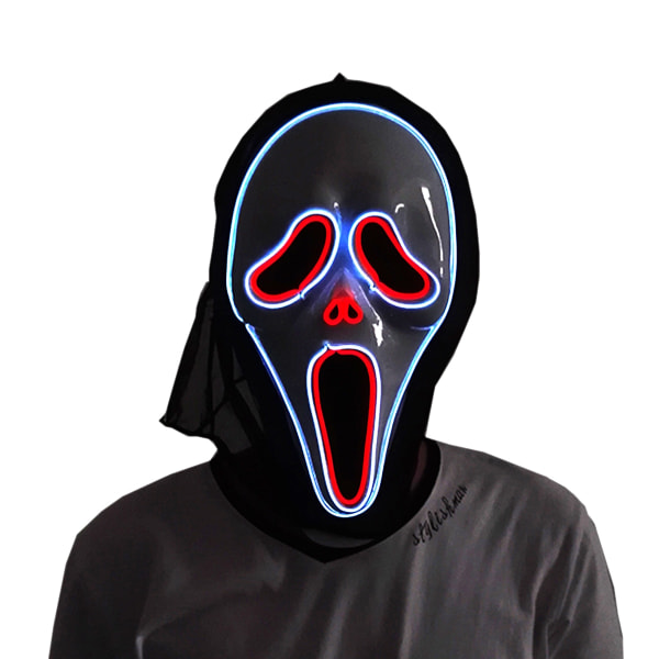 Plastic Scream Mask Horror Skræmmende Halloween Party Cosplay white 33x19cm